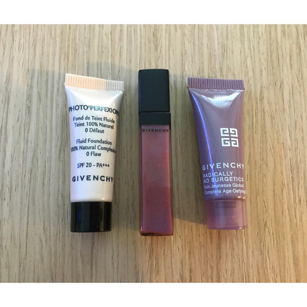 Givenchy Lot of 3 Foundation Pop Lip Gloss Color Age Defying Serum Samples
